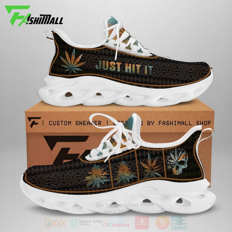 BEST Cannabis and Skull Just Hit It Clunky Max Soul Sneakers Shoes 3 Cannabis and Skull Just Hit It Clunky Max Soul Shoes 1 2