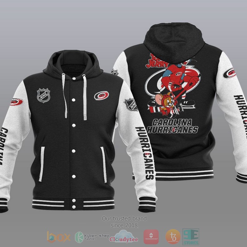 Carolina Hurricanes NHL Tom And Jerry Baseball Hoodie Jacket
