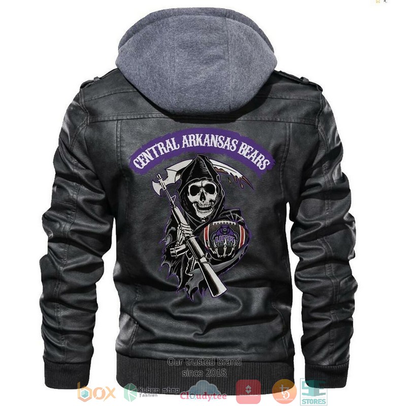 Central Arkansas Bears NCAA Football Black Motorcycle Men Art Leather Jacket 5 Central Arkansas Bears NCAA Football Black Motorcycle Men Art Leather Jacket