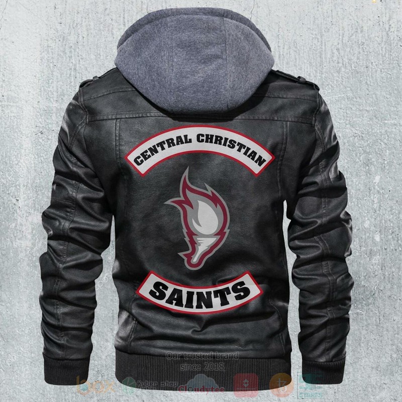 BEST NCAA Teams Central Christian Saints Motorcycle Rider Zipper Jacket Leather 5 Central Christian Saints NCAA Motorcycle Leather Jacket