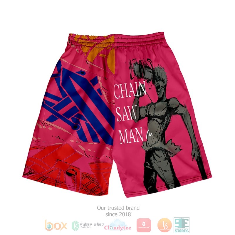 Chainsaw Man Double Pink Embossed Denji Shorts