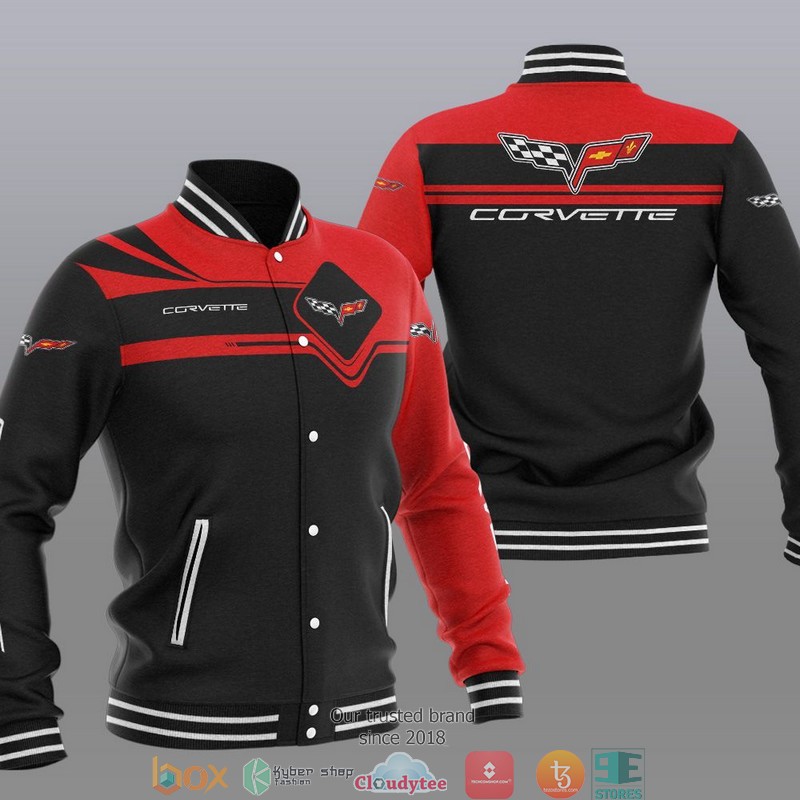 Chevrolet Corvette Car Motor Baseball Jersey 2 Chevrolet Corvette Car Motor Baseball Jersey 1