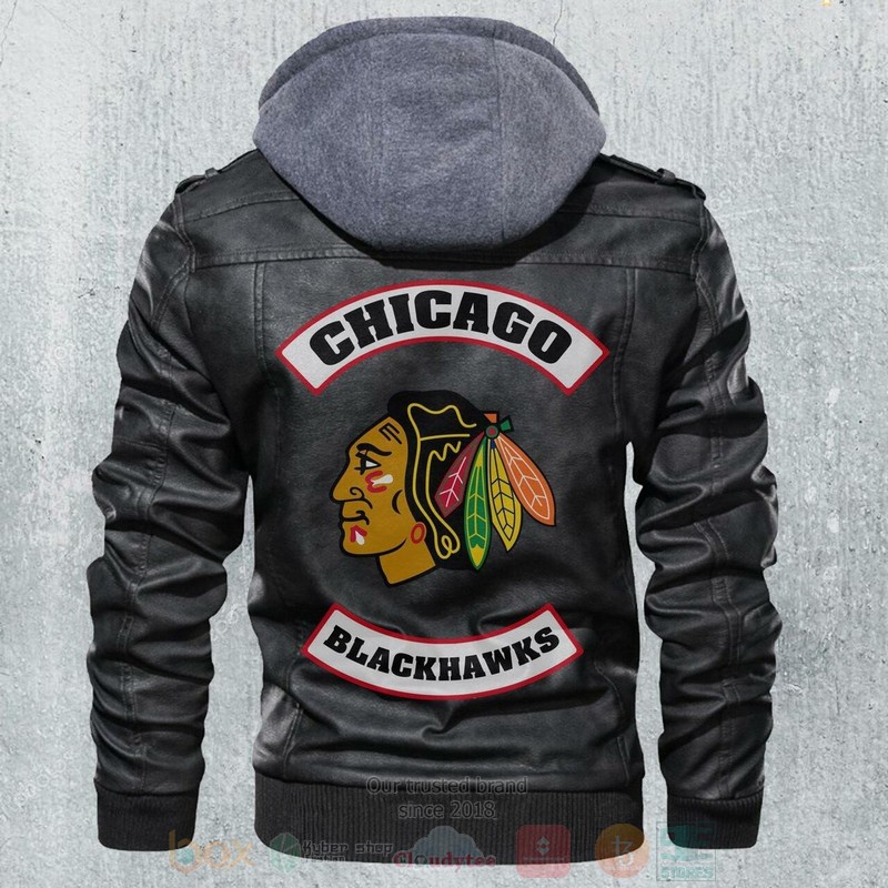 BEST NHL Teams Chicago Blackhawks Motorcycle Rider Zipper Jacket Leather 1 Chicago Blackhawks NHL Motorcycle Leather Jacket
