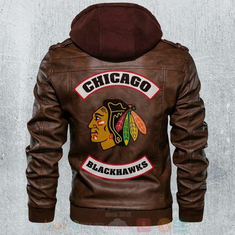 BEST NHL Teams Chicago Blackhawks Motorcycles Rider Zipper Jacket Leather 4 Chicago Blackhawks NHL Team Motorcycle Leather Jacket