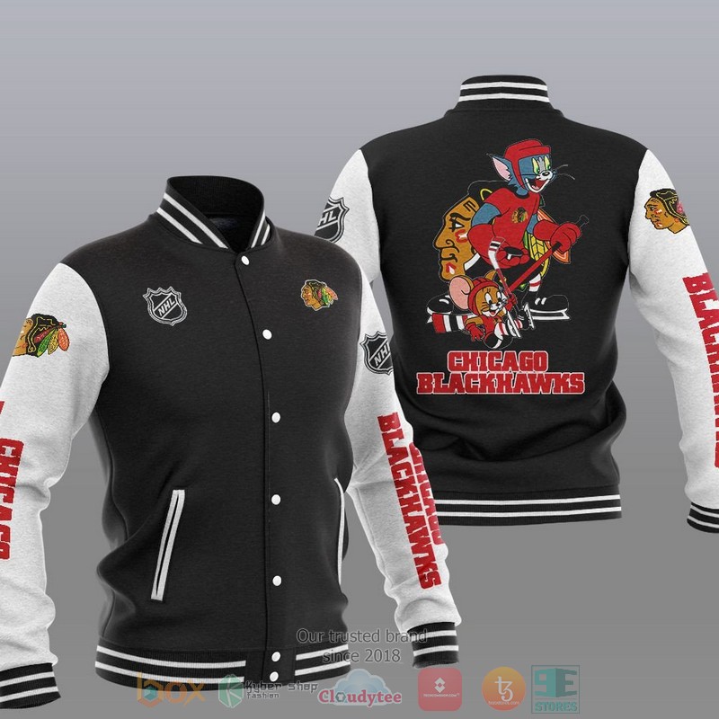 Chicago Blackhawks NHL Tom And Jerry Baseball Jacket