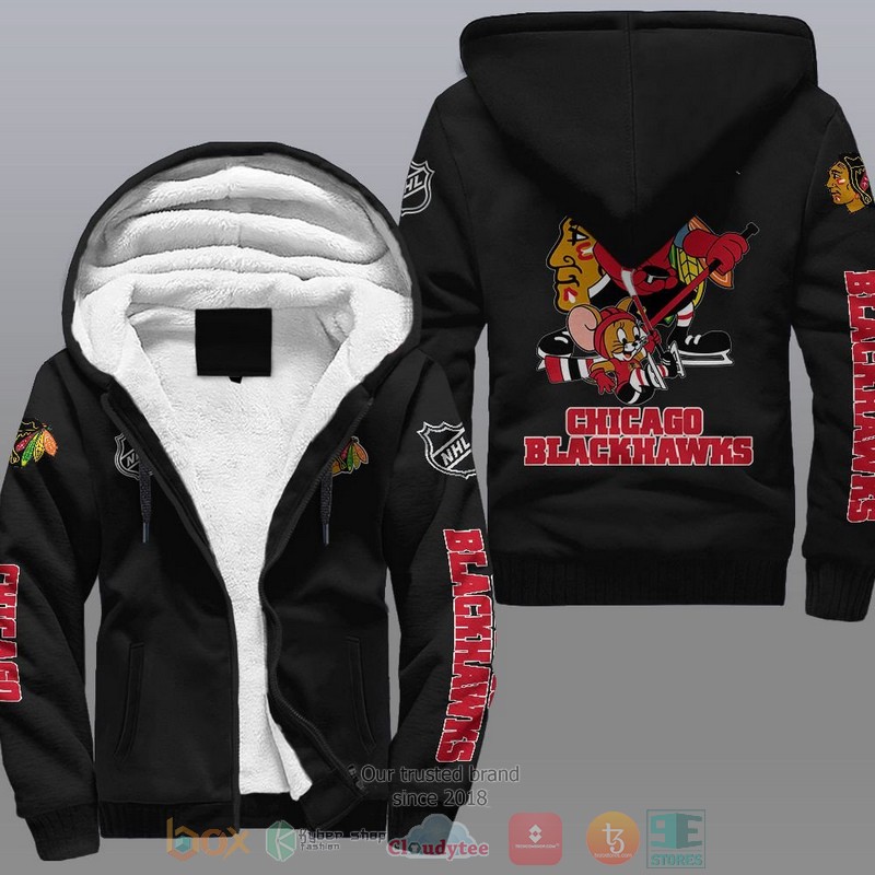 Chicago Blackhawks NHL Tom And Jerry Fleece Hoodie