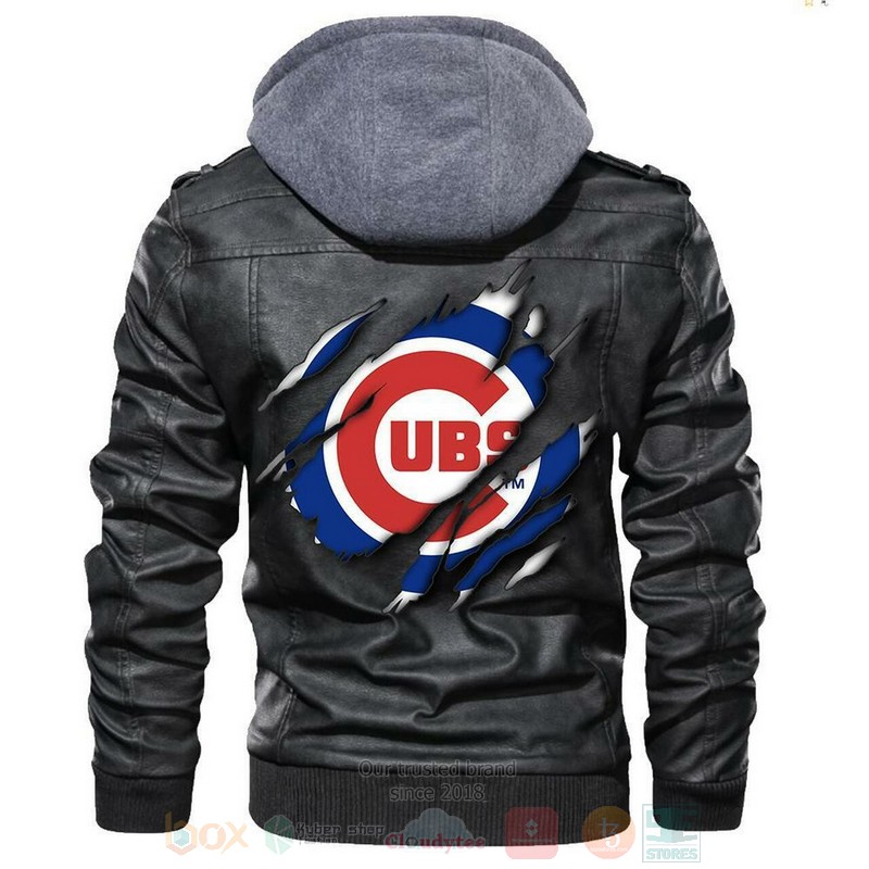 Chicago Cubs MLB Sons of Anarchy Black Motorcycle Leather Jacket