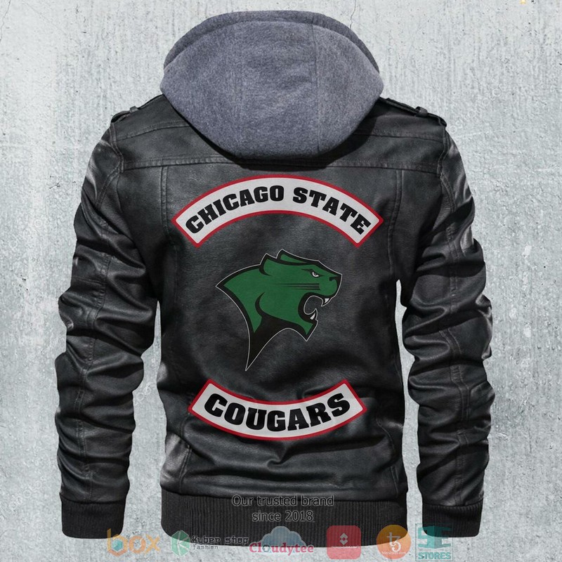 Chicago State Cougars NCAA Football Motorcycle Men Art Leather Jacket