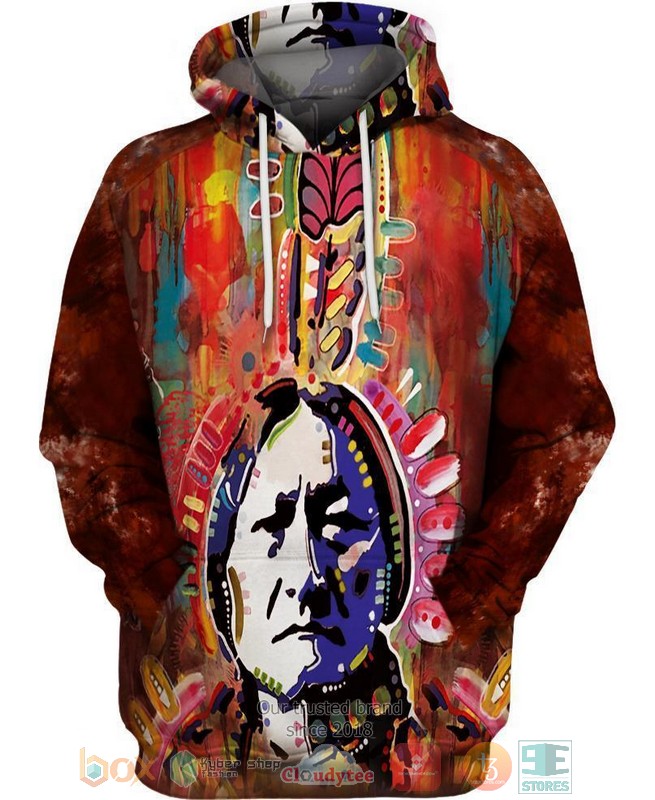 Chief Sitting Bull art 3D Hoodie