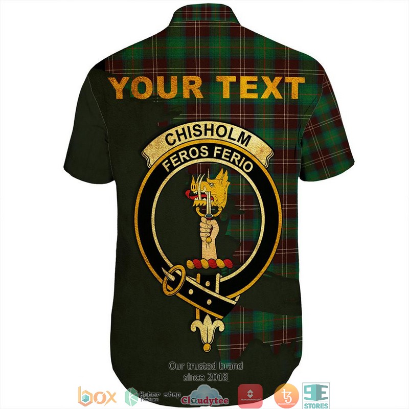 Chisholm Hunting Ancient Tartan Crest Personalized Short Sleeve Hawaiian Shirt 1 2