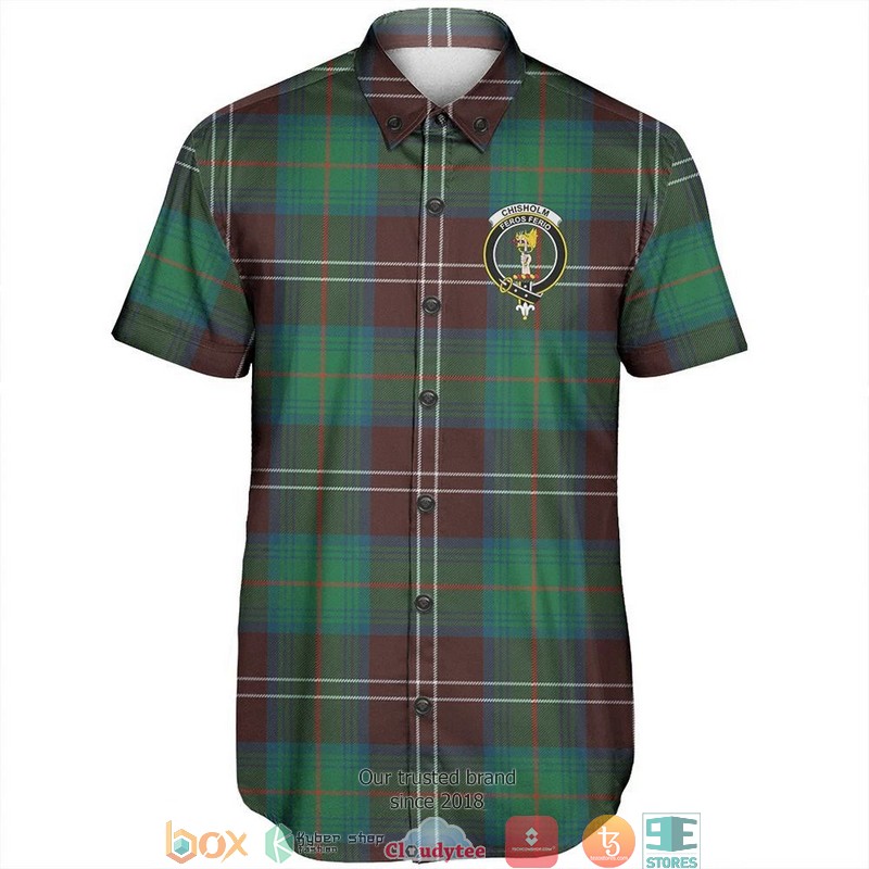 Chisholm Hunting Ancient Tartan Crest Short Sleeve Hawaiian Shirt 2 Chisholm Hunting Ancient Tartan Crest Short Sleeve Hawaiian Shirt 1