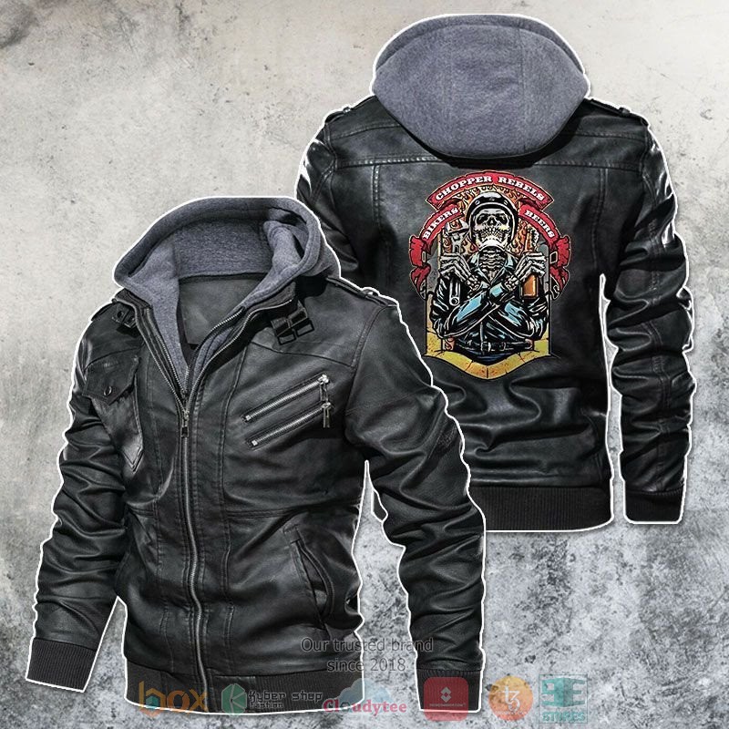 NEW Chopper Rebels Biker Worker And Beer In One Men Leather Jacket 4 Chopper Rebels Biker Worker And Beer In One Leather Jacket