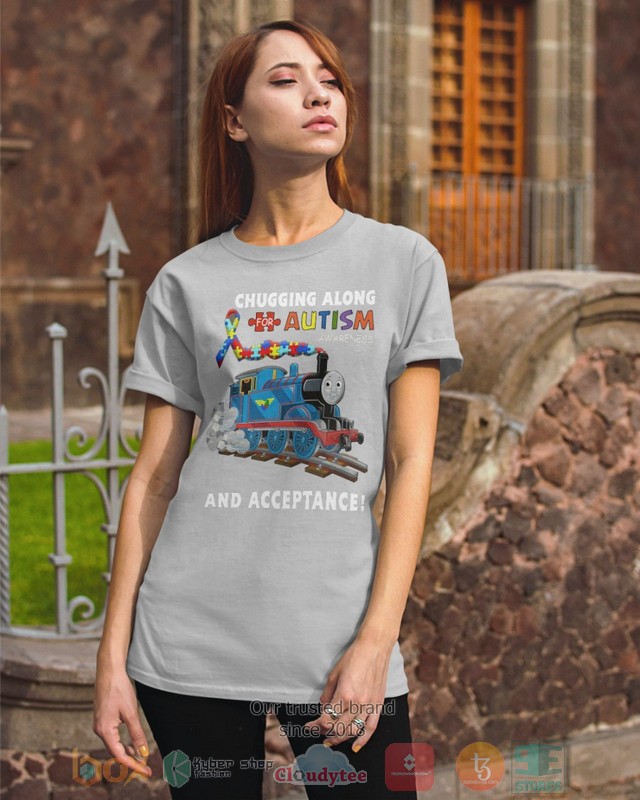 HOT Chugging Along Autism Awareness And Acceptance hoodie, shirt 3 Chugging Along Autism Awareness And Acceptance Shirt Hoodie 1 2