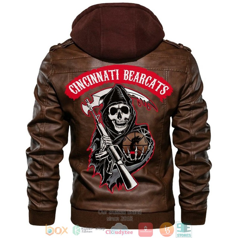 Cincinnati Bearcats NCAA Basketball Sons Of Anarchy Brown Leather Jacket 1 Cincinnati Bearcats NCAA Basketball Sons Of Anarchy Brown Leather Jacket