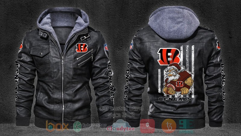 Cincinnati Bengals NFL Santa Claus Leather Jacket