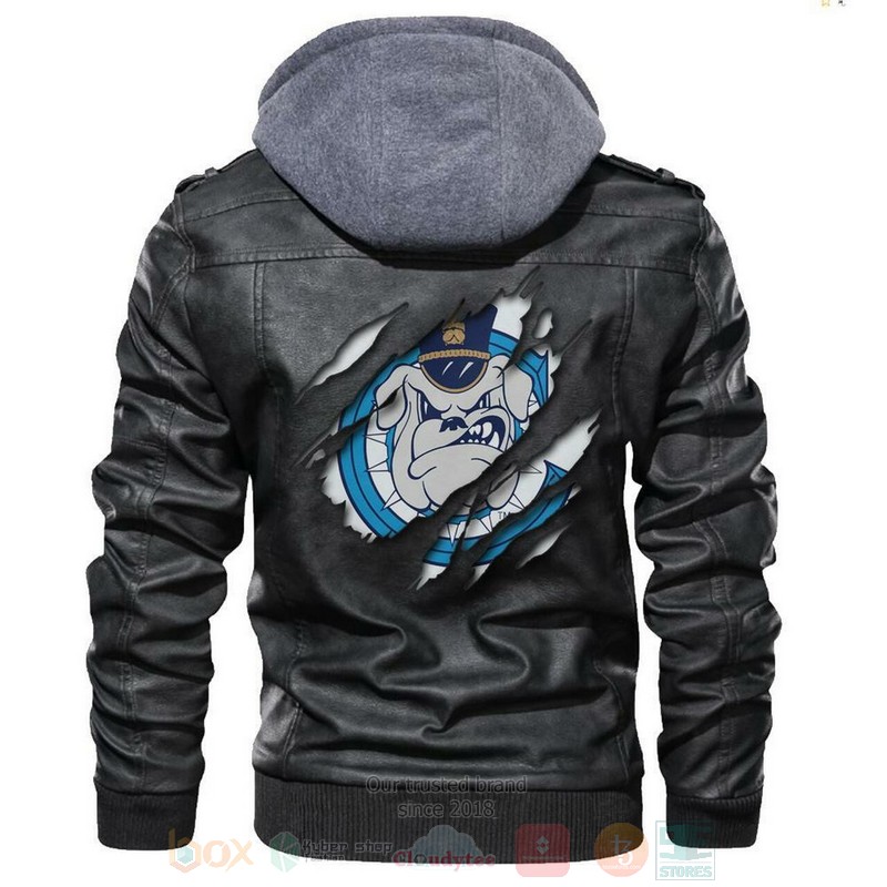 BEST NCAA Teams Citadel Bulldogs Black Motorcycle Rider Zipper Jacket Leather 1 Citadel Bulldogs NCAA Black Motorcycle Leather Jacket