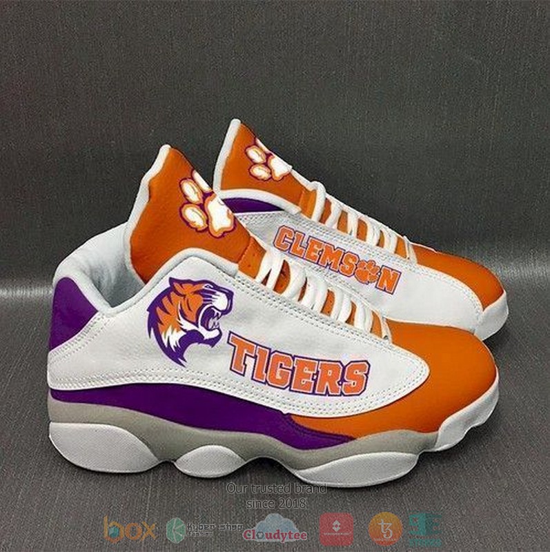 NEW Clemson Tigers football NCAA team logo Air Jordan 13 shoes sneakers 3 Clemson Tigers football NCAA team logo Air Jordan 13 shoes