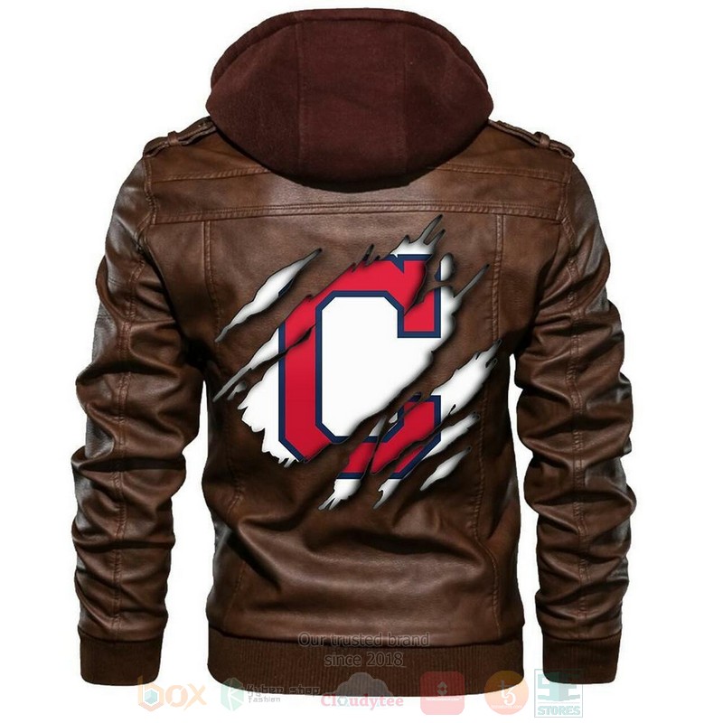 Cleveland Indians MLB Sons of Anarchy Brown Motorcycle Leather Jacket