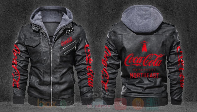 BEST Coca Colas Beverages Northeast Zipper Jacket Leather 2 Coca Colas Beverages Northeast Leather Jacket