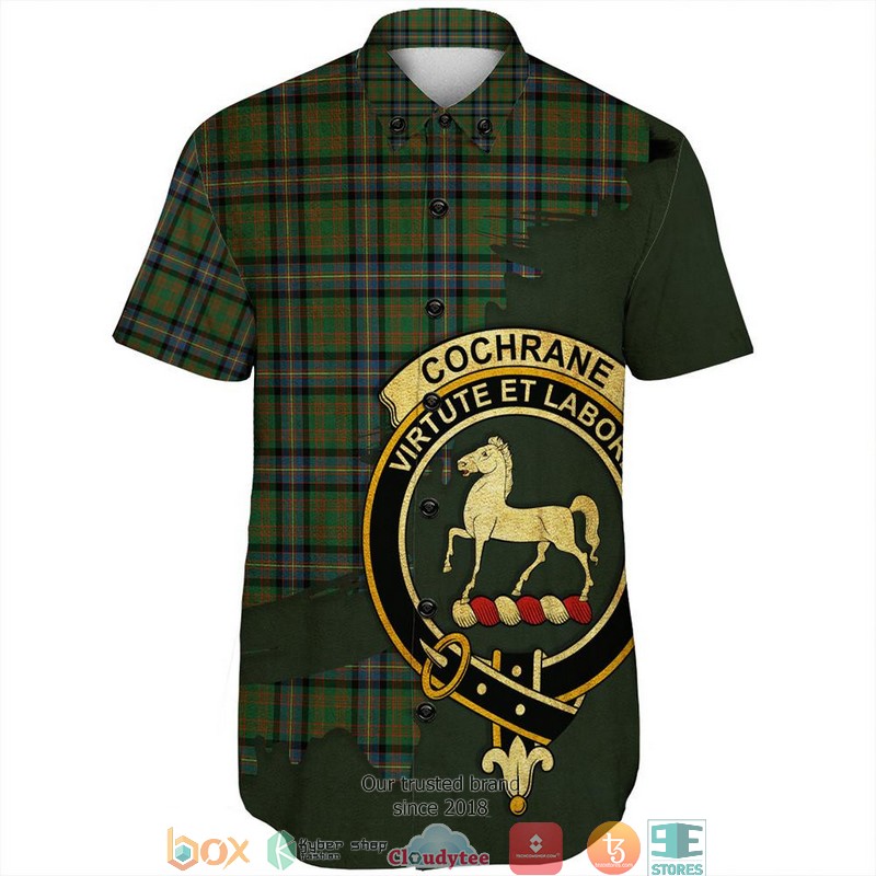 Cochrane Ancient Tartan Crest Personalized Short Sleeve Hawaiian Shirt 2 Cochrane Ancient Tartan Crest Personalized Short Sleeve Hawaiian Shirt 1