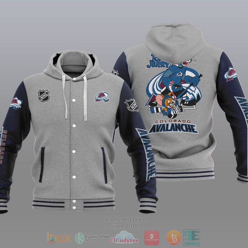 Colorado Avalanche NHL Tom And Jerry Baseball Hoodie Jacket 1