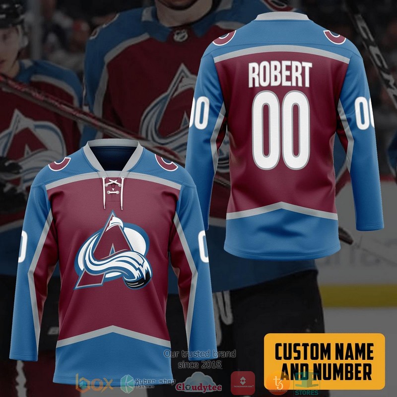 Colorado Avalanche Premier Youth NHL Custom Name and Number Hockey Jersey Shirt 3 Colorado Avalanche Premier Youth NHL Custom Name and Number Hockey Jersey Shirt 1 2