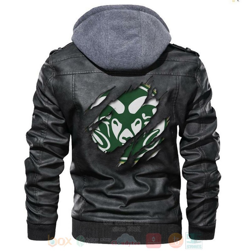 Colorado State Rams NCAA Black Motorcycle Leather Jacket