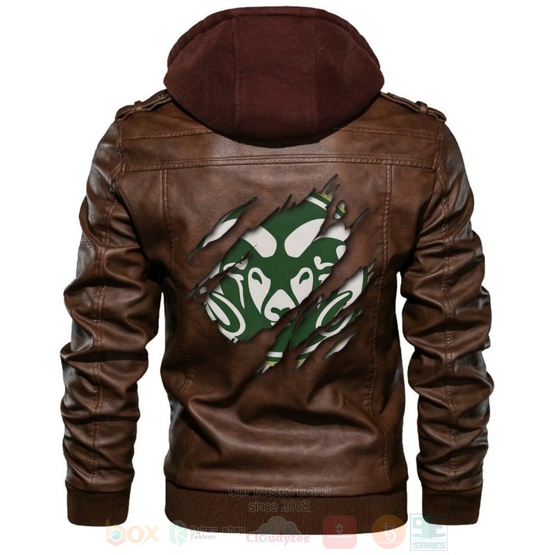 BEST Colorado State Rams NCAA Champions Browns Zipper Jacket Leather 1 Colorado State Rams NCAA Browns Leather Jacket