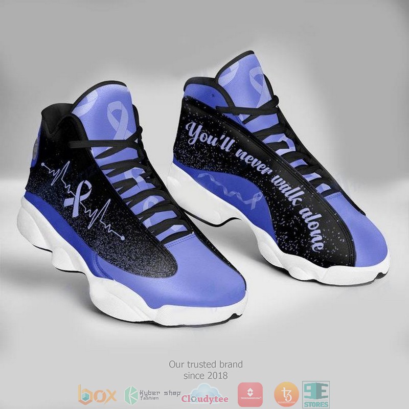 Colorectal cancer awareness youll never walk alone Air Jordan 13 Sneaker Shoes