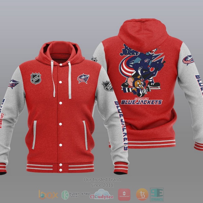 Columbus Blue Hoodie Jackets NHL Tom And Jerry Baseball Hoodie Jacket 1 2 3 4