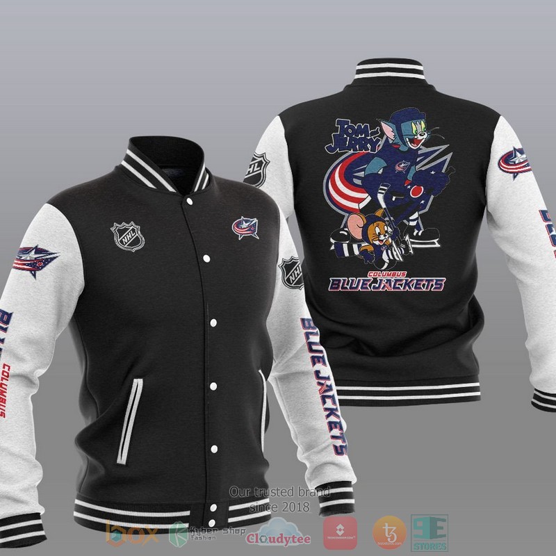 Columbus Blue Jackets NHL Tom And Jerry Baseball Jacket