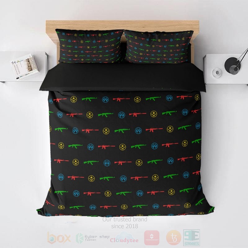 Counter Strike Logo Embossed All Over Print 3D Print Gamming Bedding Set