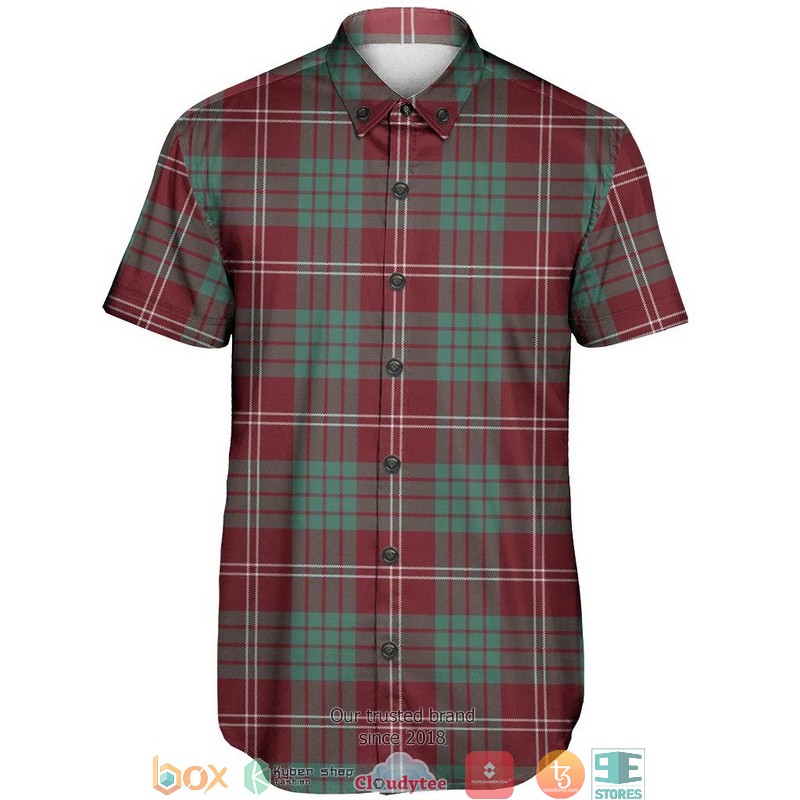 Crawford Modern Tartan Short Sleeve Hawaiian Shirt 2 Crawford Modern Tartan Short Sleeve Hawaiian Shirt 1