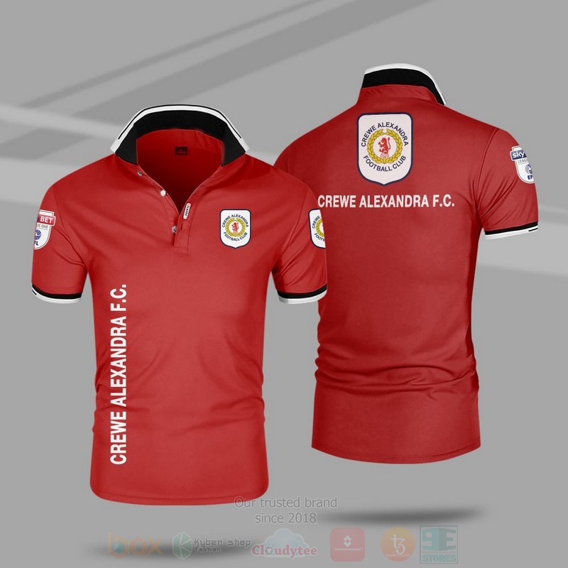 BEST Crewe Alexandra FC Premium 3D Polo Shirt 6 Crewe Alexandra FC Premium Polo Shirt 1 2 3 4 5