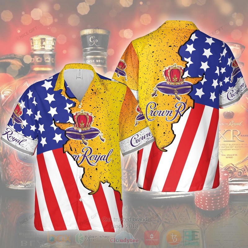 Crown Royal American flag Hawaiian shirt