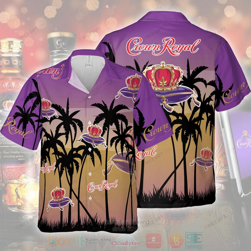 Crown Royal palm tree Hawaiian shirt