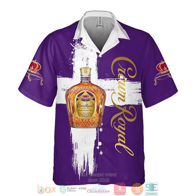NEW Crown Royal purple white hawaiian shirt 2 Crown Royal purple white hawaiian shirt 1