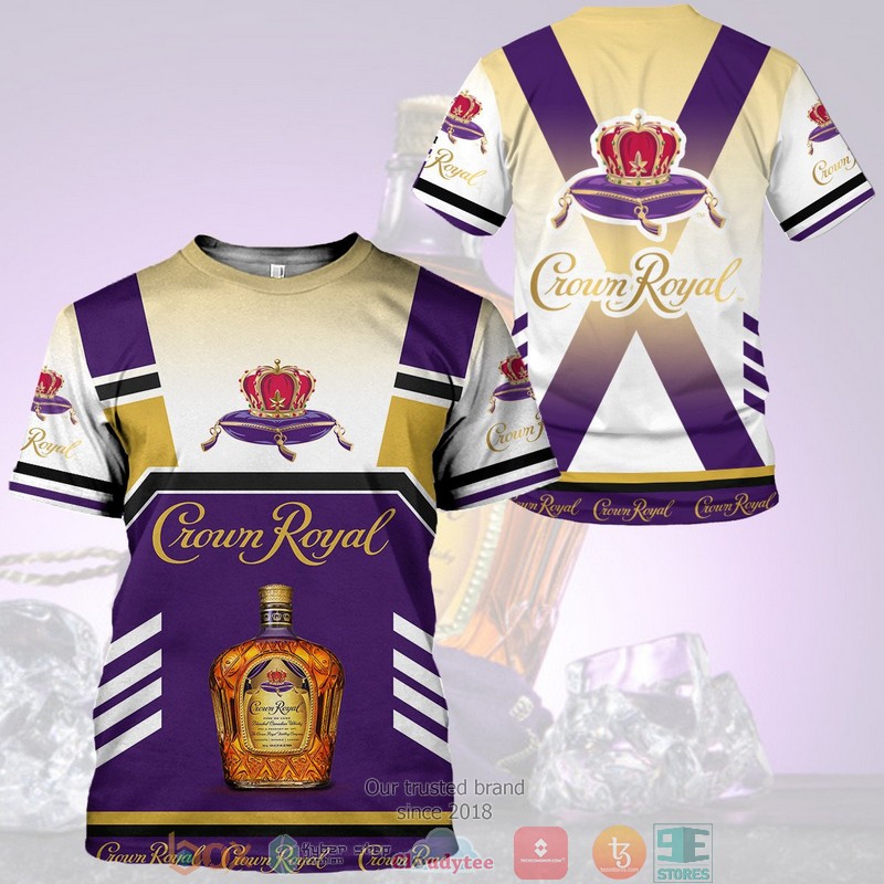 HOT Crown Royal white purple All Over Printed 3D Shirt, Hoodie 3 Crown Royal white purple 3D Shirt Hoodie 1 2