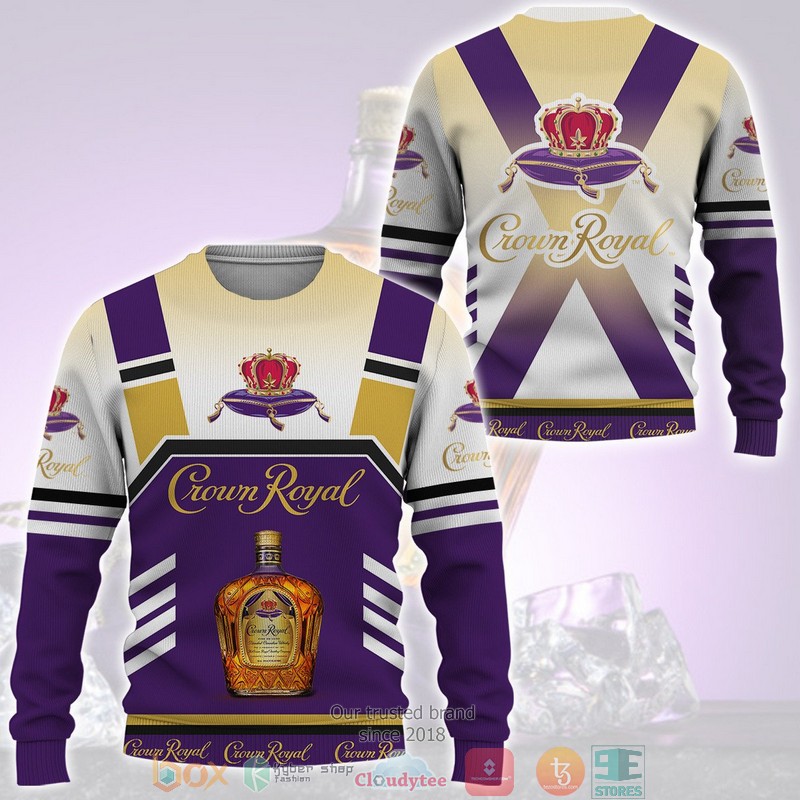 HOT Crown Royal white purple All Over Printed 3D Shirt, Hoodie 4 Crown Royal white purple 3D Shirt Hoodie 1 2 3