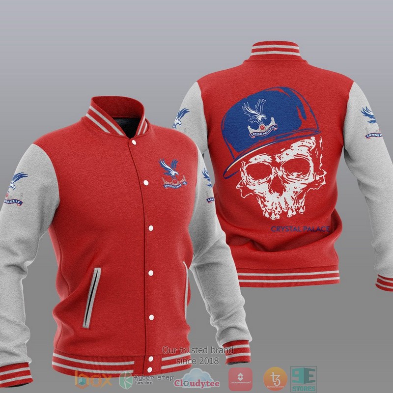 Crystal Palace FC Skull Baseball Jacket 4 Crystal Palace FC Skull Baseball Jacket 1 2 3