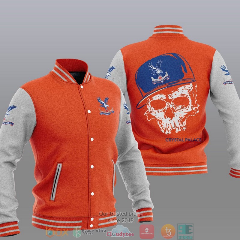 Crystal Palace FC Skull Baseball Jacket 5 Crystal Palace FC Skull Baseball Jacket 1 2 3 4