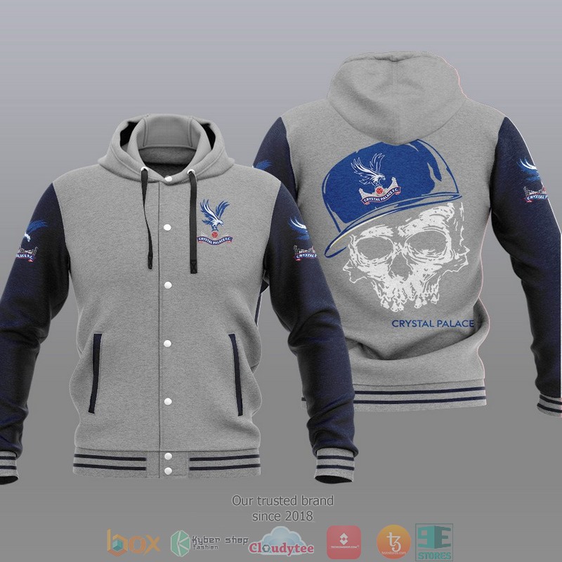 Crystal Palace FC Skull Baseball hoodie Jacket 3 Crystal Palace FC Skull Baseball hoodie Jacket 1 2