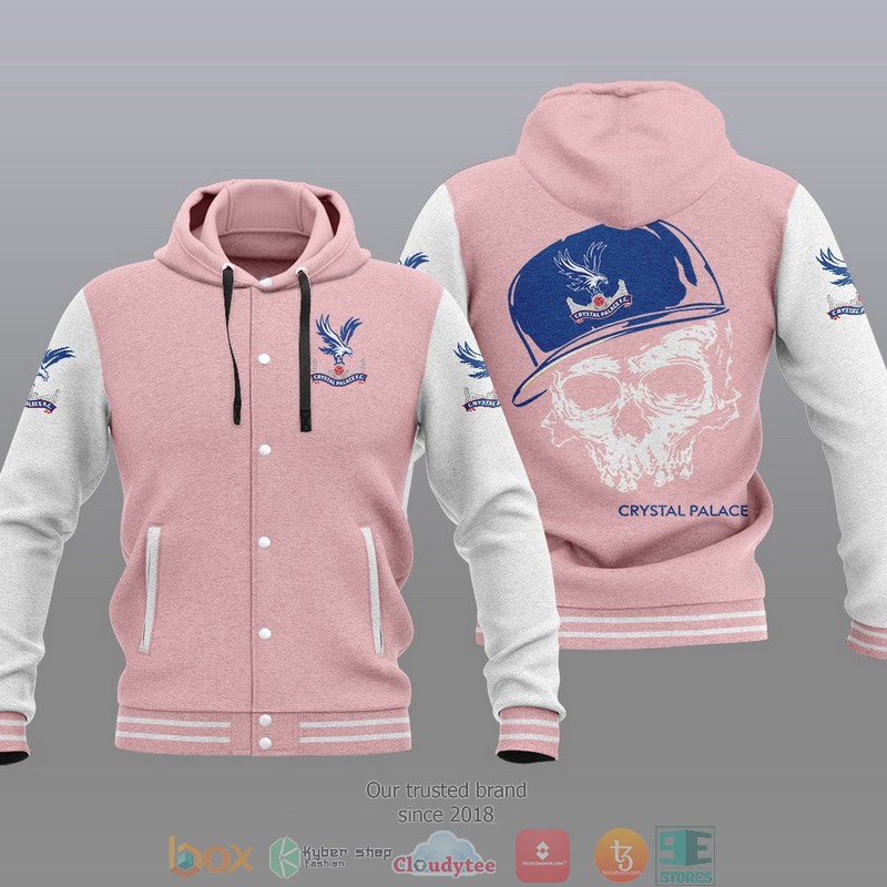 Crystal Palace FC Skull Baseball hoodie Jacket 5 Crystal Palace FC Skull Baseball hoodie Jacket 1 2 3 4