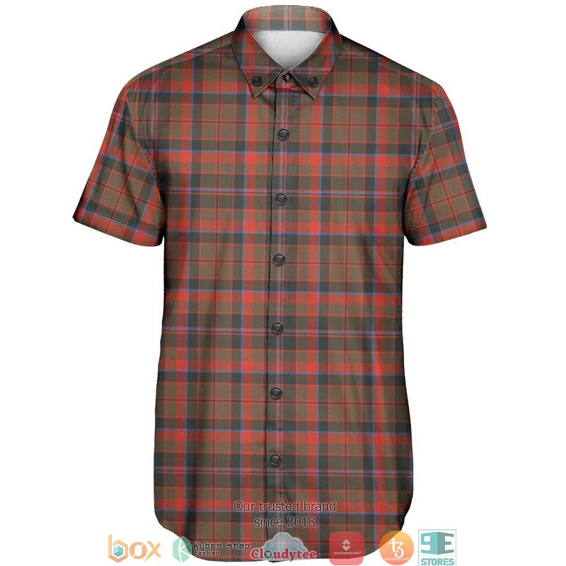 Cumming Hunting Weathered Tartan Short Sleeve Hawaiian Shirt 2 Cumming Hunting Weathered Tartan Short Sleeve Hawaiian Shirt 1