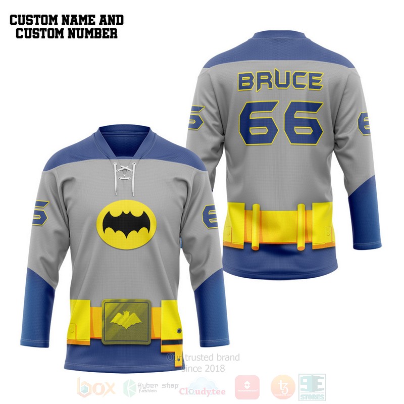 BEST DC Comics Bat Personalized Jersey Hockey 3 DC Comics Bat Personalized Hockey Jersey 1 2