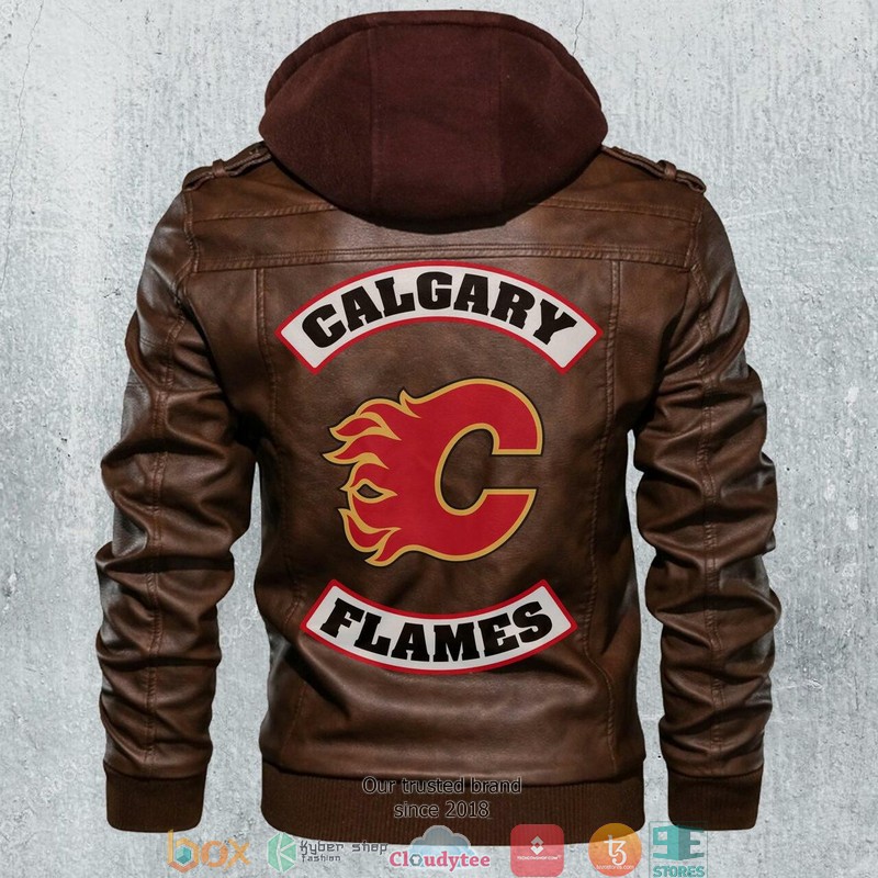 Calgary Flames NHL Hockey Motorcycle Leather Jacket
