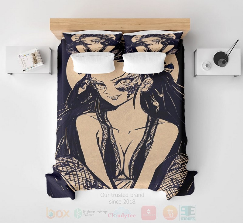 Daki Dark Demon Art Premium Brushed Microfiber Demon Slayer Kimetsu no Yaiba Bedding Set 1