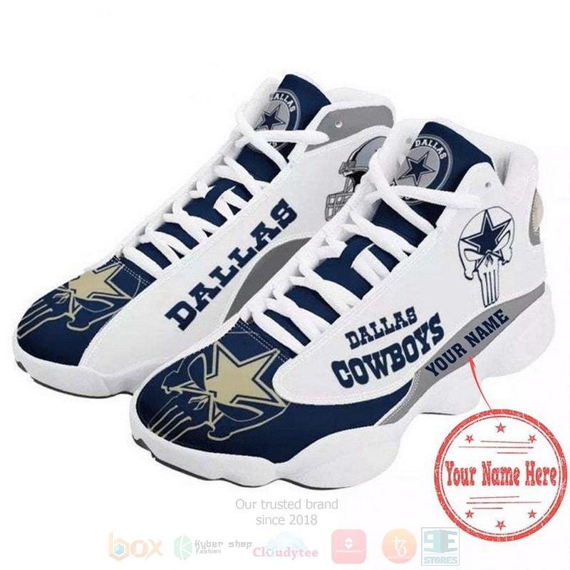Dallas Cowboys Football NFL Team Custom Name Air Jordan 13 Shoes