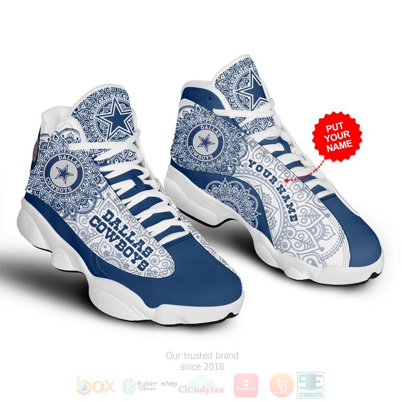 Dallas Cowboys NFL Custom Name Air Jordan 13 Shoes