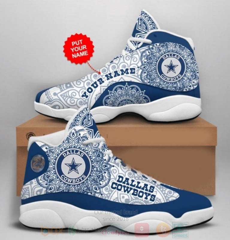 Dallas Cowboys NFL Mandala Football Team Custom Name Air Jordan 13 Shoes
